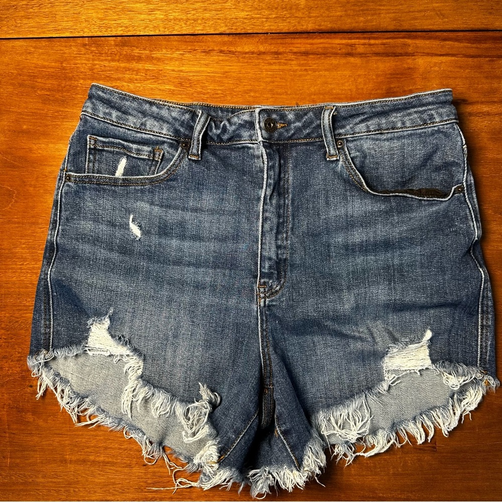 Distressed Denim Jean Shorts
